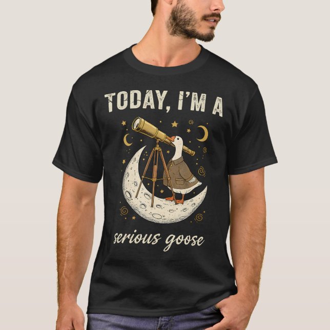 Today Im A Serious Goose Funny Astronomer T-Shirt (Vorderseite)