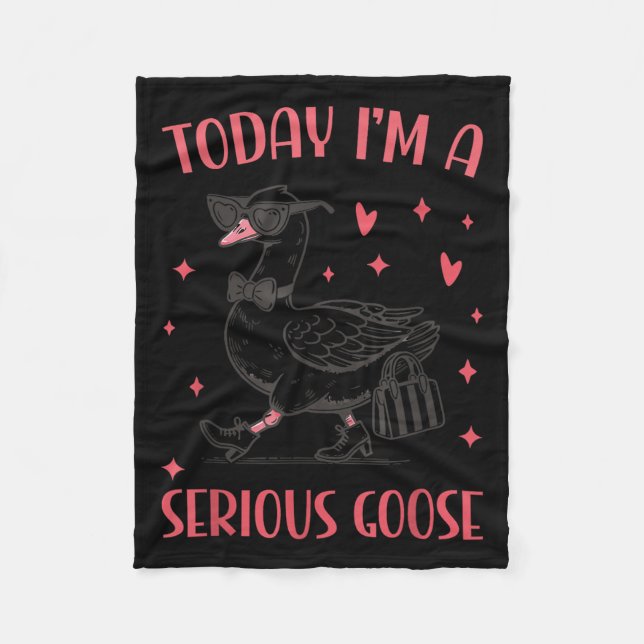Today I'm A Serious Goose Funny Cowboy Goose  Fleecedecke (Vorderseite)