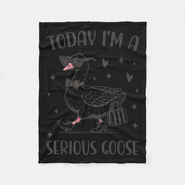 Today I'm A Serious Goose Funny Cowboy Goose  Fleecedecke (Vorderseite)