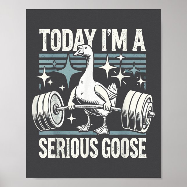 Today I'm A Serious Goose Funny Lifting Weights Gy Poster (Vorne)