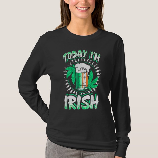 Today Im Irish Shamrock Flag St Patricks Day T-Shirt (Vorderseite)