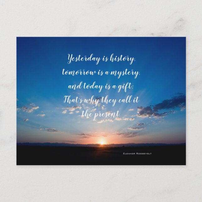 Today Is a Gift Sunrise Inspirational Quote Postkarte (Vorderseite)