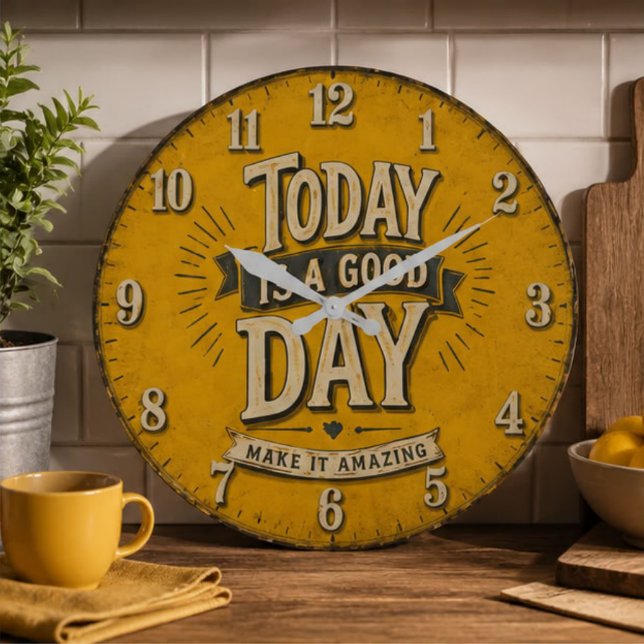 Today Is a Good Day  Große Wanduhr (Von Creator hochgeladen)