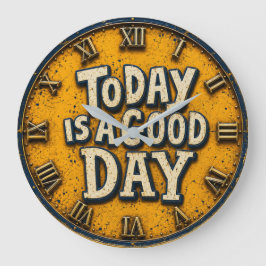 Today Is a Good Day Inspirational Positive Quote Große Wanduhr