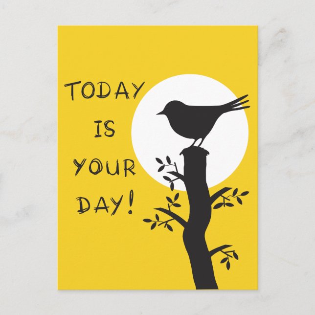 Today is your day - inspirational hand drawn quote postkarte (Vorderseite)