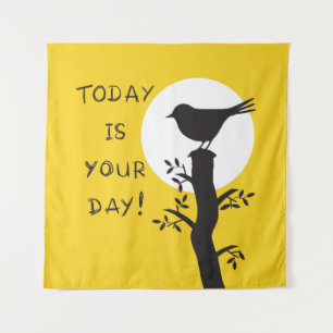Today is your day - inspirational hand drawn quote wandteppich