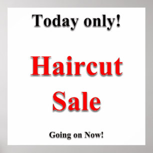Today only Haircut Sale Poster Matte
