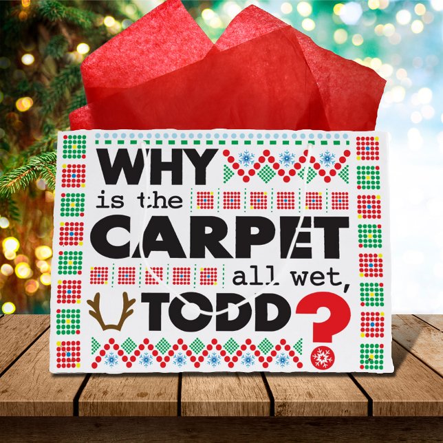 Todd Margo Carpet Funny Red Ugly Christmas Sweater Große Geschenktüte (Von Creator hochgeladen)