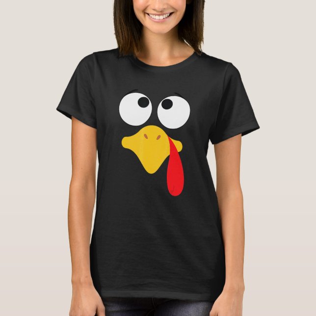 Toddler Boy Girl Turkey Face Costume Happy Thanksg T-Shirt (Vorderseite)