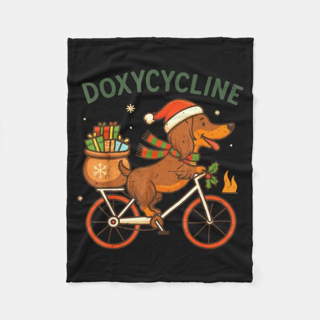 Toddler Doxycycline Long Hair Dachshund Christmas  Fleecedecke (Vorderseite)
