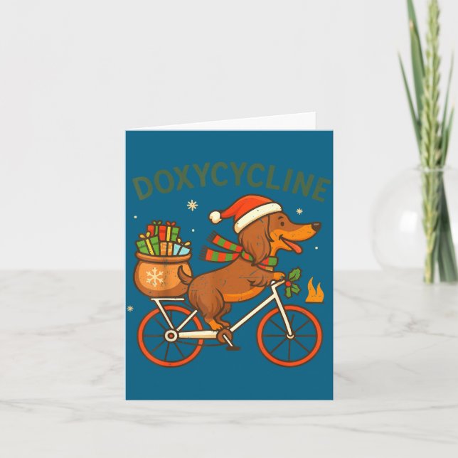 Toddler Doxycycline Long Hair Dachshund Christmas  Karte (Vorderseite)