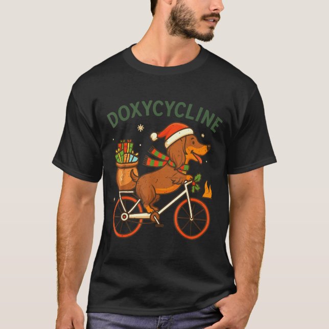 Toddler Doxycycline Long Hair Dachshund Christmas  T-Shirt (Vorderseite)