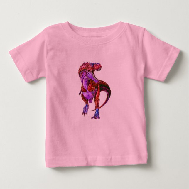 TODDLER FASHION NIEDLICH DINOSAUR PINK HOODIE-FÜR  BABY T-SHIRT (Vorderseite)