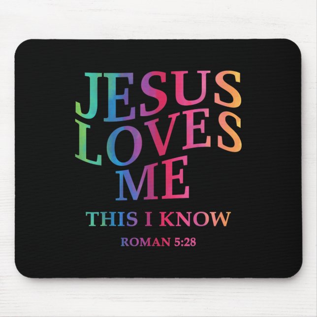 Toddler Girl Jesus Loves Me This I Know Christian  Mousepad (Vorne)