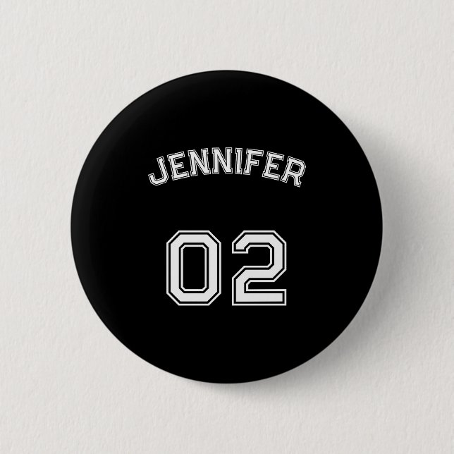 Toddler Teen Girl Name Jersey Number Nk Srts  Button (Vorderseite)
