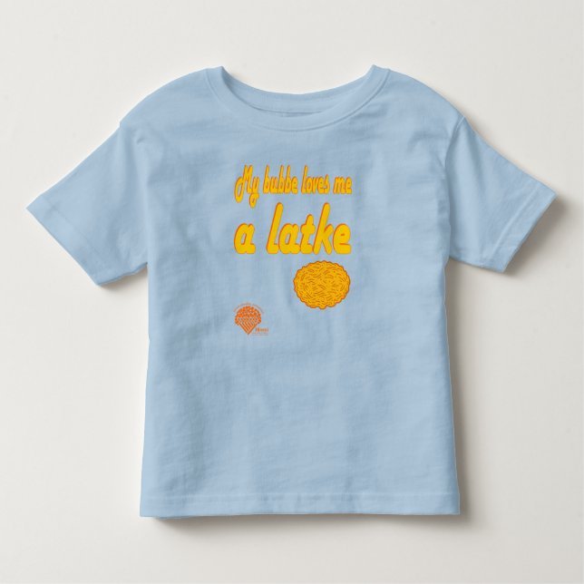 Toddlers' Hanukkah Shirt - "Bubbe loves me a latke (Vorderseite)
