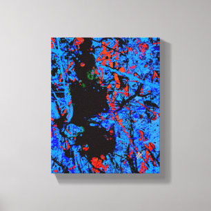 Todes Blau Rot Abstrakt Splatter Leinwanddruck