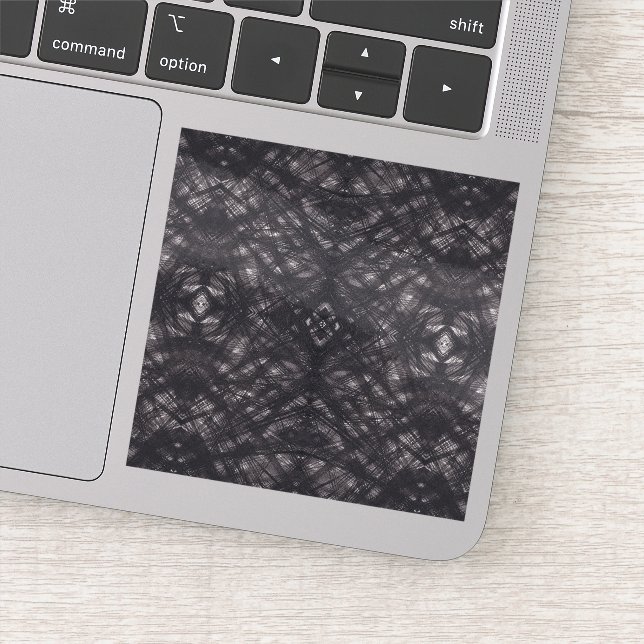 Todes Dunkle Schwarze Abstrakte Aquarellkunst Aufkleber (Detail)