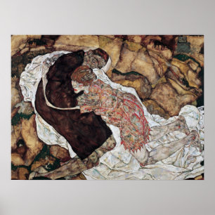 Todes und Mädchen Gemälde von Egon Schiele Poster