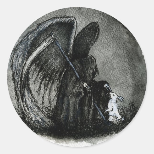 TODESANGEL RUNDER AUFKLEBER (Vorderseite)