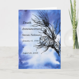 Todesankündigung für Männer in Blauer Karte