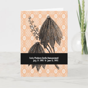 Todesankündigung für Weibchen mit Pflanze Karte