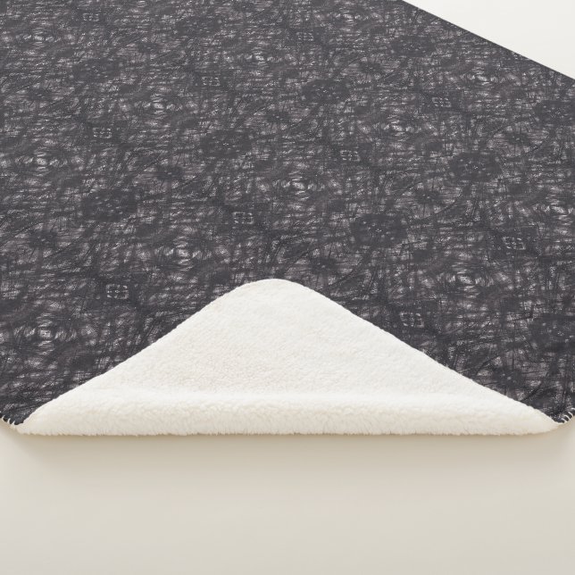 Todesdunkle Schwarze Abstrakte Aquarellkunst Sherpadecke (3/4)