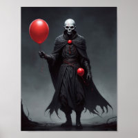 Todesengel kommt mit roten Ballons