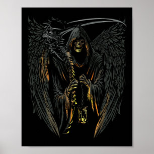 Todesengel Sensenmann Grusel Halloween Okkult Poster