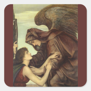 Todesengel von Evelyn De Morgan Quadratischer Aufkleber