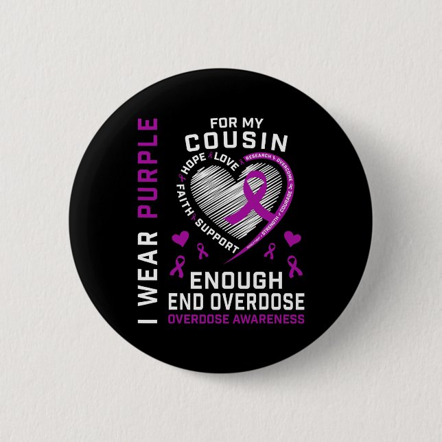Todesfälle Durch Überdosen Beenden Awareness-Shirt Button (Vorderseite)
