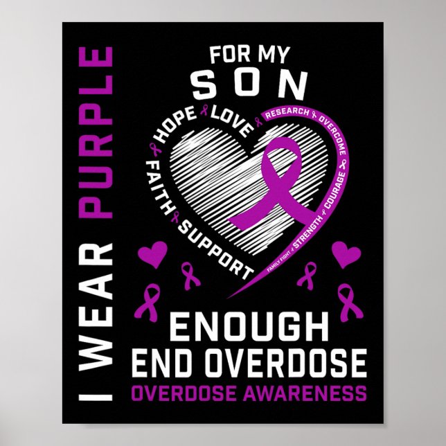 Todesfälle Durch Überdosen Beenden Awareness-Shirt Poster (Vorne)
