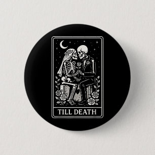 Todesfallskelett-Paar Tarot Gothic Hochzeit Button