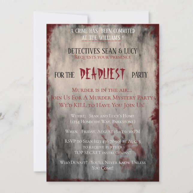 Todesfrühes Party Einladung (Vorderseite)