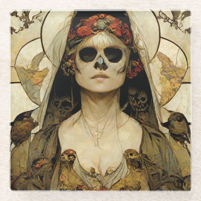 Todesgotische Horror Glasuntersetzer (Vorderseite)