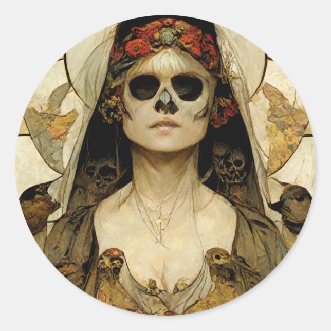 Todesgotische Horror Runder Aufkleber (Vorderseite)