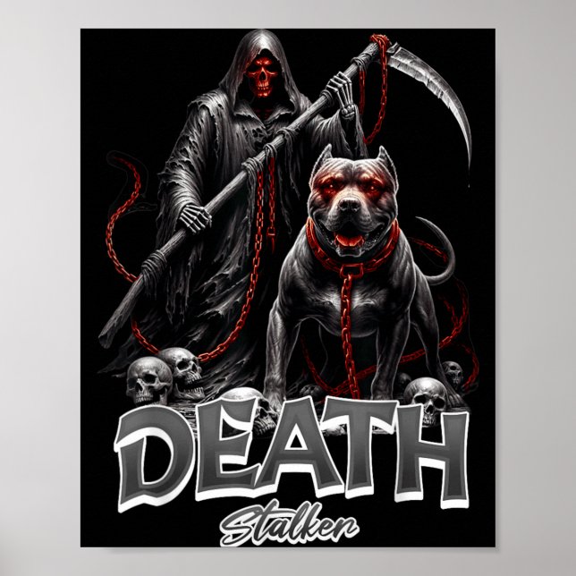 Todesjäger Sensenmann Hund Halloween Poster (Vorne)