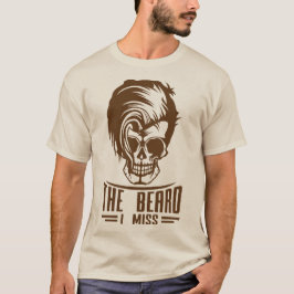 Todeskopf Hipster Beard Miss Frisur T-Shirt
