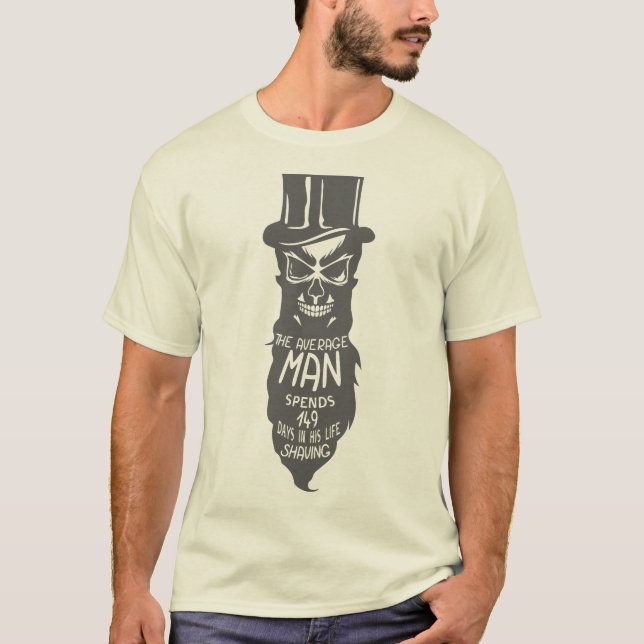 Todeskopf Hipster Citation Man Spends T-Shirt (Vorderseite)