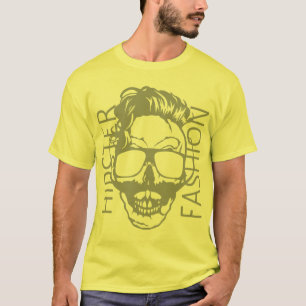 Todeskopf Hipster Fashion Zitat Schnurrbart T-Shirt