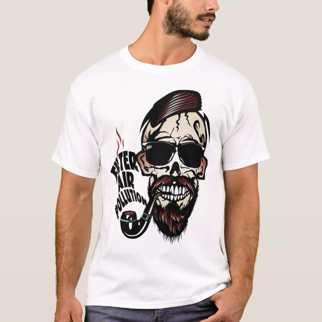 Todeskopf Hipster Luftverschmutzung Skull T-Shirt (Vorderseite)