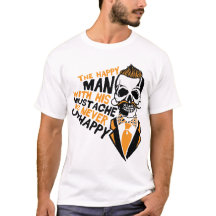 Todeskopf Hipster Zitat Happy Barbe Mustache