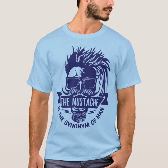 Todeskopf Hipster Zitat Mustache Synonym Mose T-Shirt (Vorderseite)