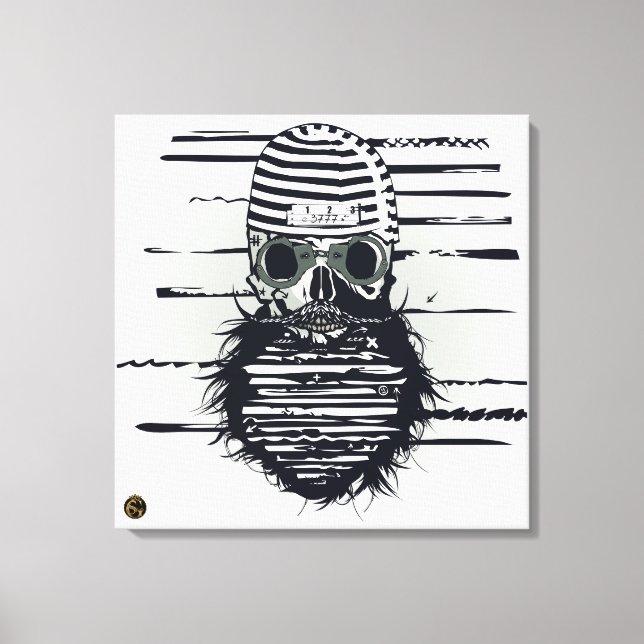 Todeskopf Punk Hipster G-Skulls Gefängnis Leinwanddruck (Vorderseite)