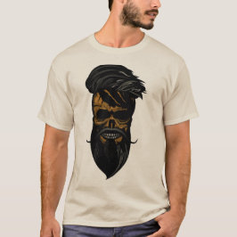 Todeskopf Skull Crane Hipster Barbu Schnurrbart b T-Shirt