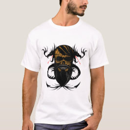 Todeskopf Skull Hipster Dragon Tribal Bar T-Shirt