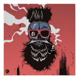 Todeskopf von Punk Hipster G-Skulls Haischädel Poster