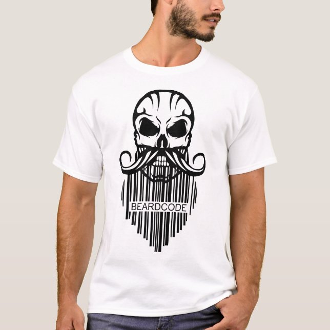 Todeskopf Zitat Hipster Beardcode T-Shirt (Vorderseite)