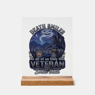 Todeslächeln Veteran Halloween Geist Friedhof Hau Acrylschild
