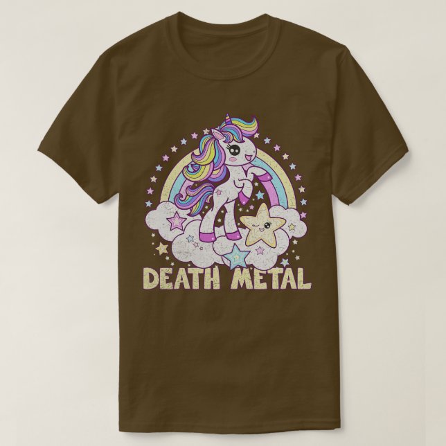 Todesmetall Einhornpony gestört T-Shirt (Design vorne)